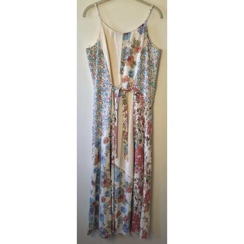 New The Pyramid Collection Pastel Patchwork Sundress Maxi Womens Sz Large Boho